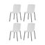 1 Kit 4 Cadeiras Celeste Rivatti 43 cm -Largura- em Boucle Off White e Base em Aco Preto Pintada a Po